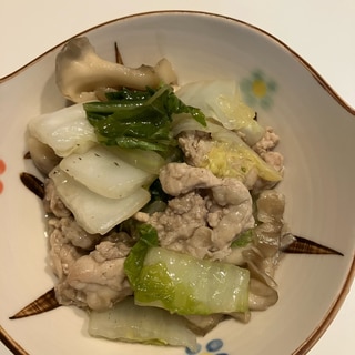 白菜きのこ豚肉のうま煮